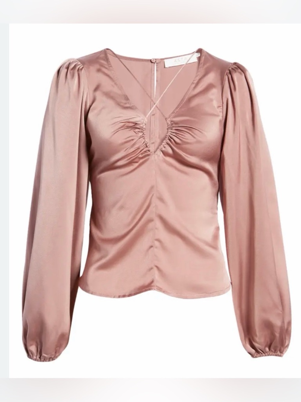 NWT ASTR The Label satin shirt size xl. Mauve. Flawed see pics